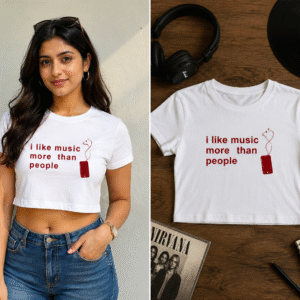 I Like Music More Than People Crop Top